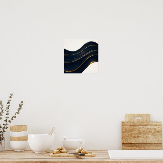 Seamless Opulent Flow Onyx and Gold Pattern Poster (Küche)