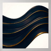 Seamless Opulent Flow Onyx and Gold Pattern Poster (Vorne)