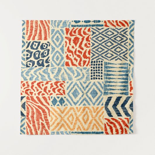 Seamless patchwork pattern. A collection of handd Wandteppich (Vorderseite (Horizontal))
