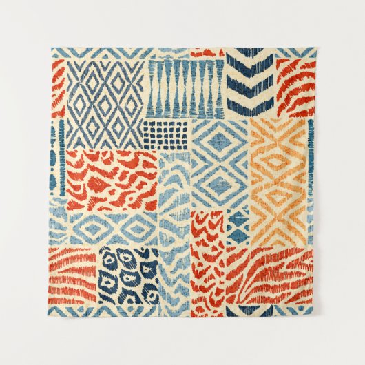 Seamless patchwork pattern. A collection of handd Wandteppich (Vorderseite)