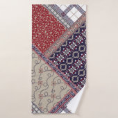 Seamless patchwork pattern on navy patchwork, abst badehandtuch (Badehandtuch)
