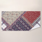 Seamless patchwork pattern on navy patchwork, abst badehandtuch (Badehandtuch)