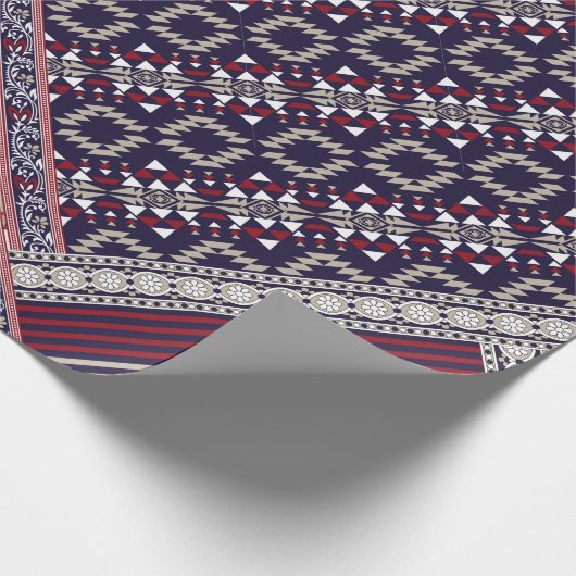 Seamless patchwork pattern on navy patchwork, abst geschenkpapier (Ecke)