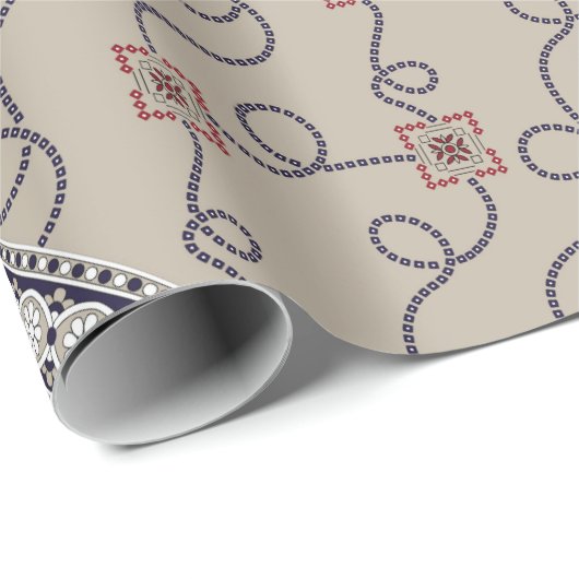 Seamless patchwork pattern on navy patchwork, abst geschenkpapier (Rolleneckpunkt)