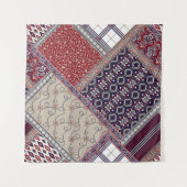Seamless patchwork pattern on navy patchwork, abst wandteppich (Vorderseite)