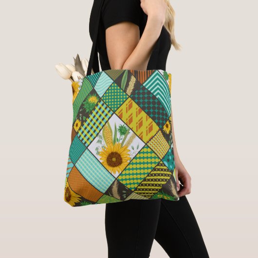 Seamless patchwork pattern with cereals, sunflower tasche (Von Nahem)