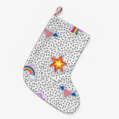 Seamless pattern background with patch cartoon sta kleiner weihnachtsstrumpf (Vorderansicht (hängend))