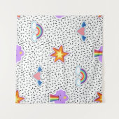 Seamless pattern background with patch cartoon sta wandteppich (Vorderseite (Horizontal))