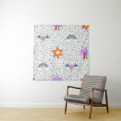 Seamless pattern background with patch cartoon sta wandteppich (Beispiel)