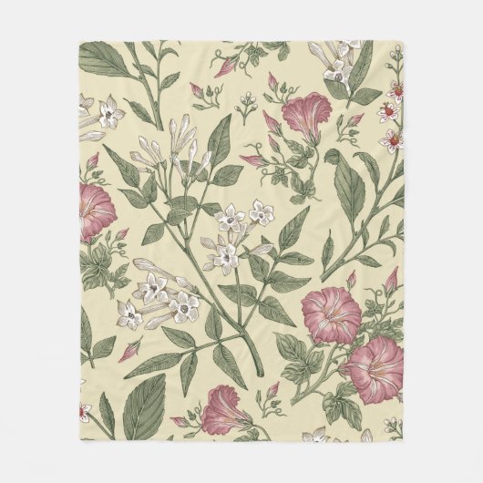 Seamless pattern. Beautiful fabric blooming realis Fleecedecke (Vorderseite)
