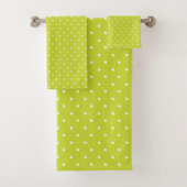Seamless pattern  bright lime polka dot pattern badhandtuch set (Insitu)