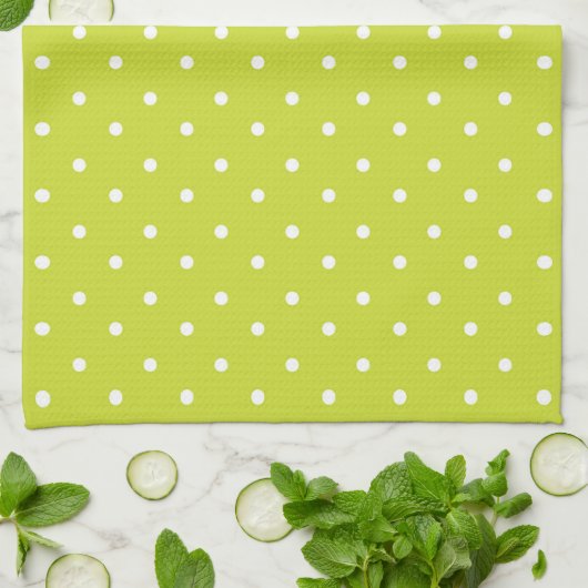 Seamless pattern  bright lime polka dot pattern geschirrtuch (Gefaltet)