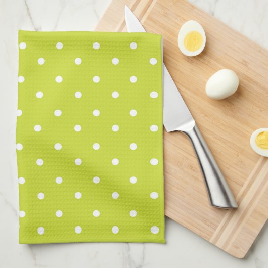 Seamless pattern  bright lime polka dot pattern geschirrtuch (Viertel Falte)