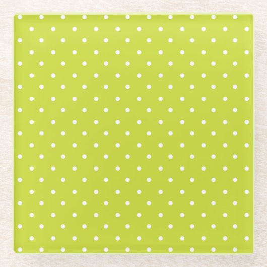 Seamless pattern  bright lime polka dot pattern glasuntersetzer (Vorderseite)