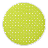 Seamless pattern  bright lime polka dot pattern keramikknauf (Vorderseite)