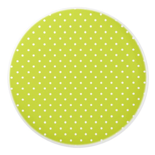 Seamless pattern  bright lime polka dot pattern keramikknauf (Vorderseite)