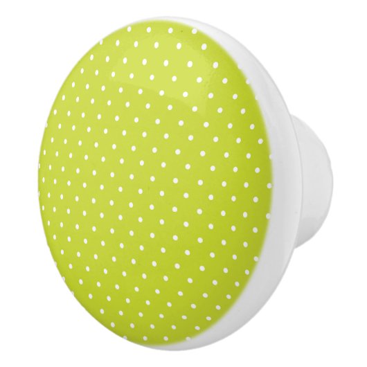 Seamless pattern  bright lime polka dot pattern keramikknauf (Rechts)