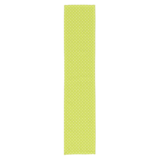 Seamless pattern  bright lime polka dot pattern kurzer tischläufer (Vorderseite)