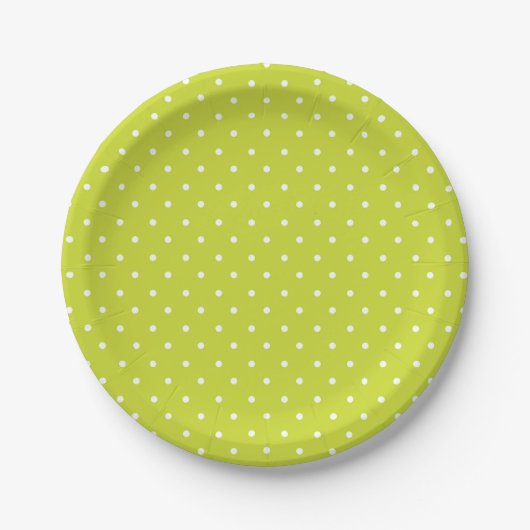 Seamless pattern  bright lime polka dot pattern pappteller (Vorderseite)