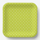 Seamless pattern  bright lime polka dot pattern pappteller (Vorderseite)