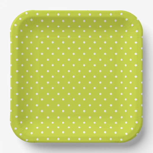 Seamless pattern  bright lime polka dot pattern pappteller (Vorderseite)