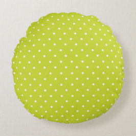 Seamless pattern  bright lime polka dot pattern rundes kissen