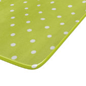 Seamless pattern  bright lime polka dot pattern schneidebrett (Ecke)