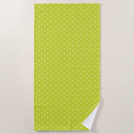 Seamless pattern  bright lime polka dot pattern strandtuch (Vorderseite)