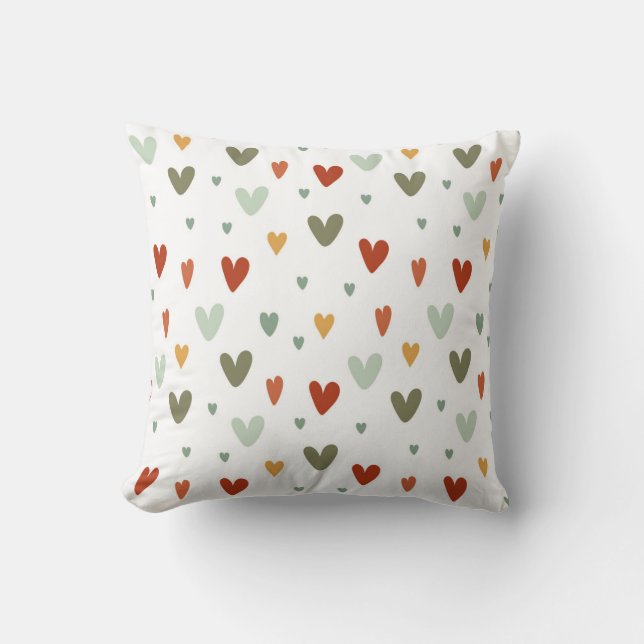 Seamless pattern colorful pastel hearts kissen (Vorderseite)