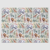 Seamless pattern featuring elephants lions seidenpapier (Vorderseite)