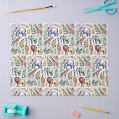 Seamless pattern featuring elephants lions seidenpapier