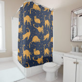 Seamless pattern, funny in everyday poses, pl duschvorhang (Beispiel)