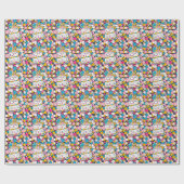 Seamless Pattern Happy Birthday Party Geschenkpapier (Flach)