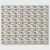 Seamless Pattern Happy Birthday Party Geschenkpapier (Flach)