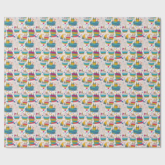 Seamless Pattern Happy Birthday Party Geschenkpapier (Flach)