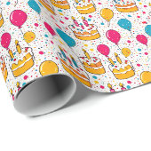 Seamless Pattern Happy Birthday Party Geschenkpapier (Rolleneckpunkt)