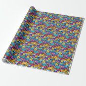Seamless Pattern Happy Birthday Party Geschenkpapier (Ungerollt)