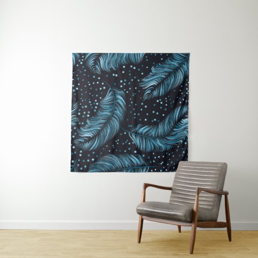 Seamless pattern, infinite texture. dark feather b wandteppich (Beispiel (Horizontal))