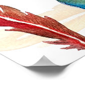 Seamless pattern of bright feathers painted in wat poster (Ecke)