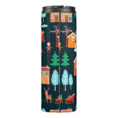 Seamless pattern of happy Christmastime in a villa Thermosbecher (Rückseite)