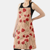 Seamless pattern of poppy on a beige backgroundabs schürze (InSitu)