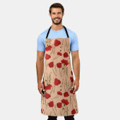 Seamless pattern of poppy on a beige backgroundabs schürze (Getragen)