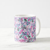 Seamless pattern of purple flowers and berries,blu kaffeetasse (VorderseiteRechts)