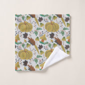 Seamless pattern of tropical pumpkins and carrots badhandtuch set (Waschlappen)