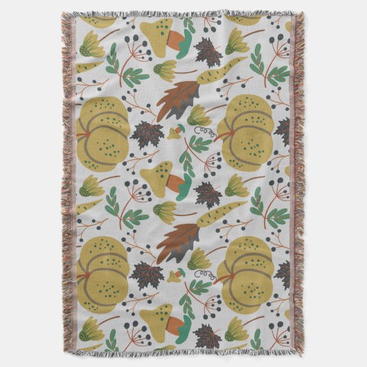 Seamless pattern of tropical pumpkins and carrots decke (Vorderseite Vertikal)