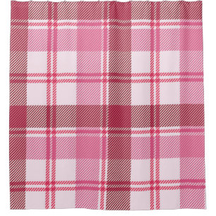 Seamless pattern plaid pink pastel. Square grid pa Duschvorhang