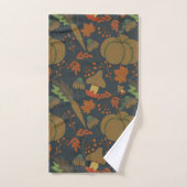 Seamless pattern Pumpkin & carrot dark background Badhandtuch Set (Handtuch)