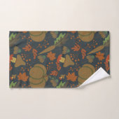 Seamless pattern Pumpkin & carrot dark background Badhandtuch Set (Handtuch)