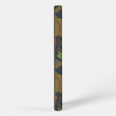 Seamless pattern Pumpkin & carrot dark background iPhone Hülle (Rechte Seite)