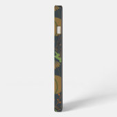 Seamless pattern Pumpkin & carrot dark background iPhone Hülle (Linke Seite)